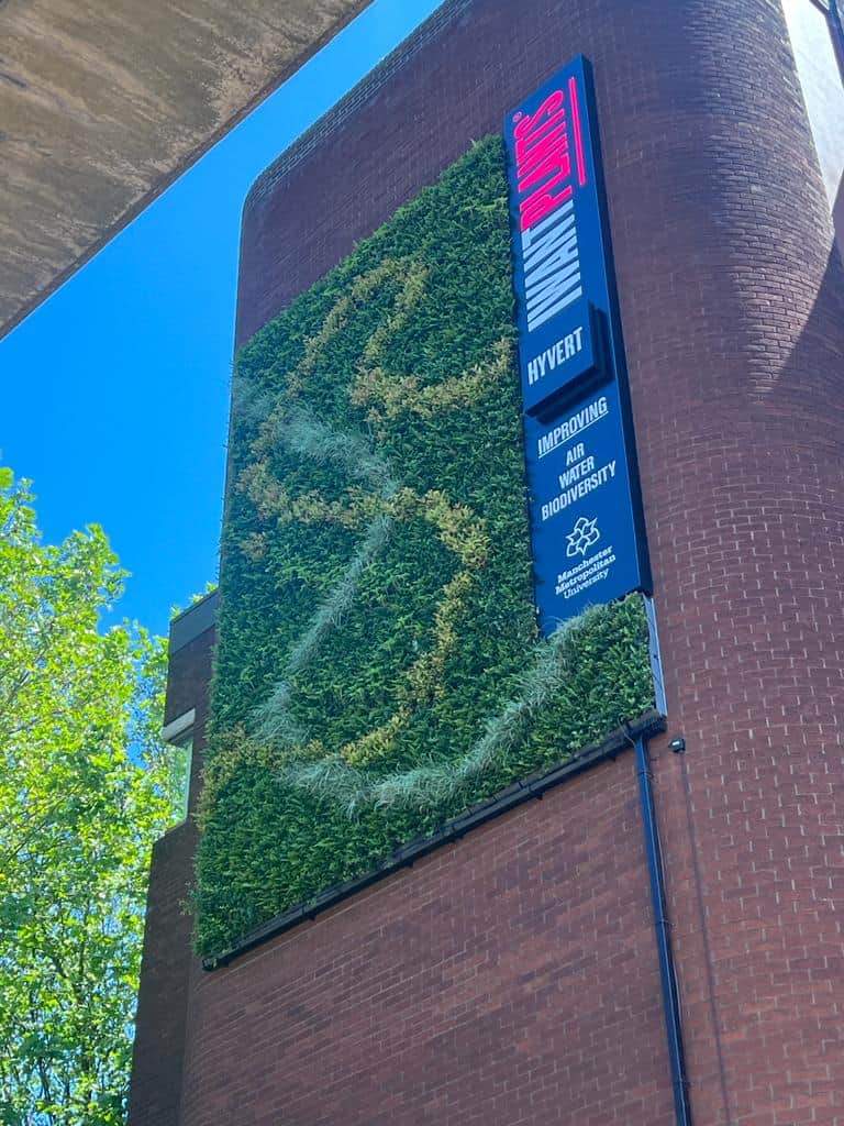 HYVERT Living Wall by I Want Plants on Manchester Metropolitan University Campus