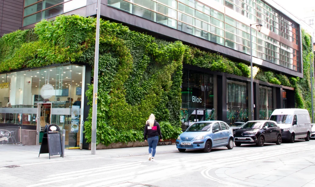 Bloc building Manchester with Hyvert external green wall