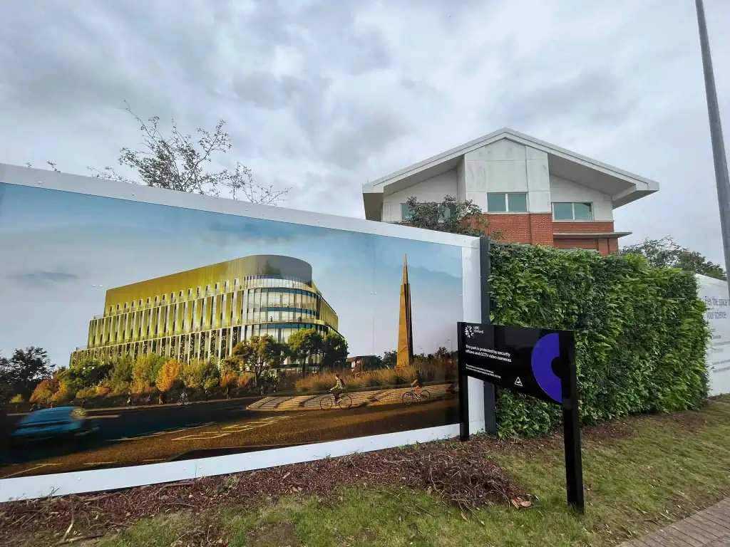 TRinity by Breakthrough Properties CGI hoarding with temporary HYVERT living wall