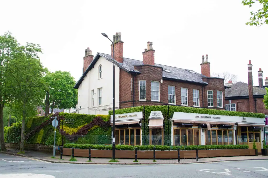 HYVERT living wall on the exterior of Cibo, Hale, Cheshire