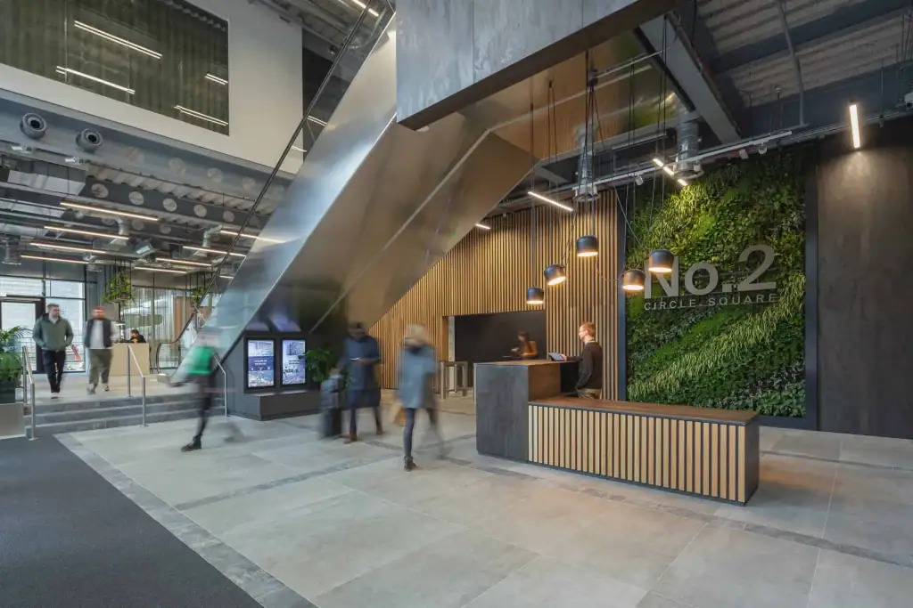 internal HYVERT living wall at No 2 Circle Square entrance area