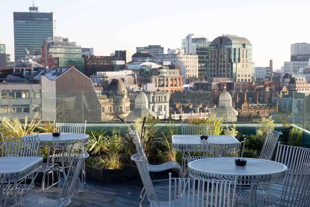 Flowering shrubs on the rooftop of Climat, Manchester