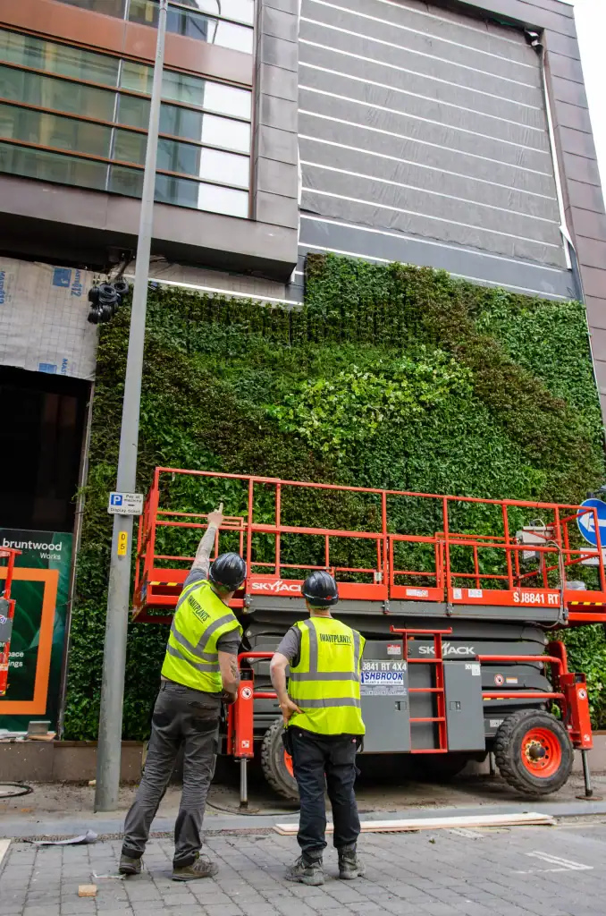 HYVERT technicians inspecting installation at Bloc Manchester mid project