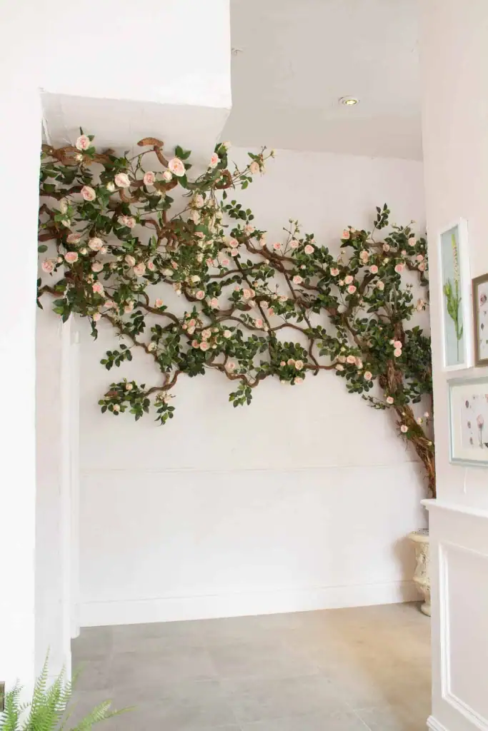 Rose tree climbing the staircase at The Florist