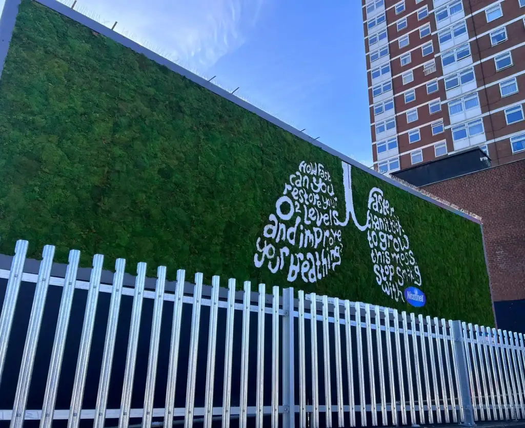 Moss billboard for Build Hollywood