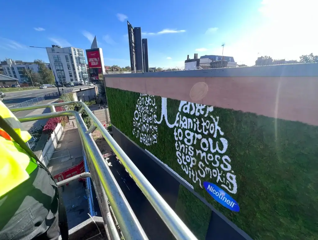 Moss billboard for Build Hollywood