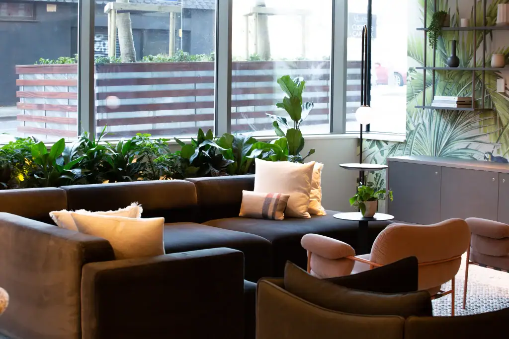 Hire plants in place in a commercial environment.