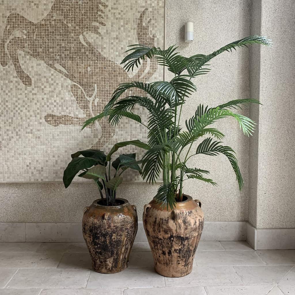 Cluster of artificial plants in pots for a private house by I Want Plants