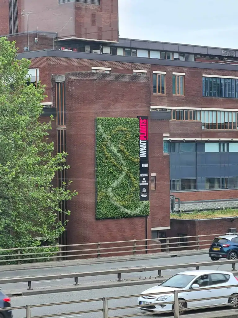 viewing MMU All Saints HYVERT living lab from across the Mancunian Way