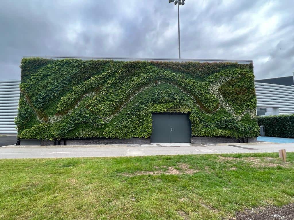 External HYVERT living wall planted at Manchester City Football Club's Media TV Studio