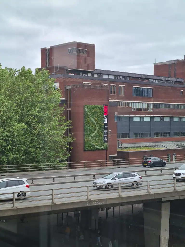 HYVERT living wall above Mancunian Way, Manchester