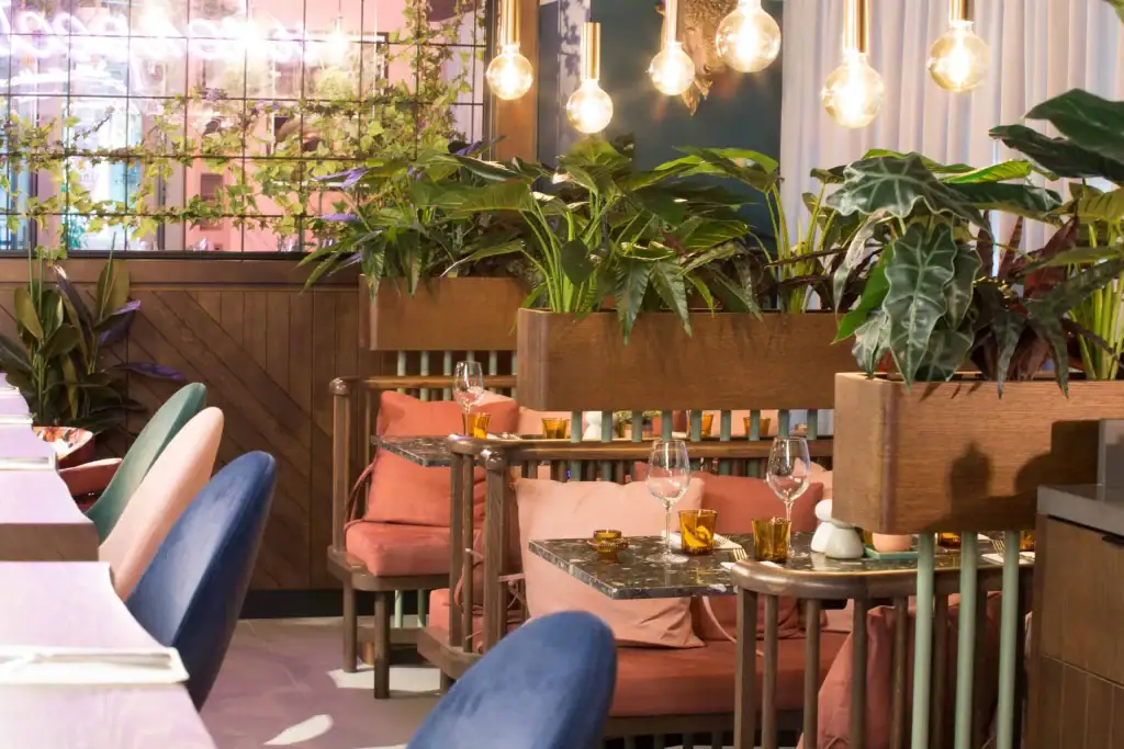 Trough planting by I Want Plants at Qbic Bar and Restaurant