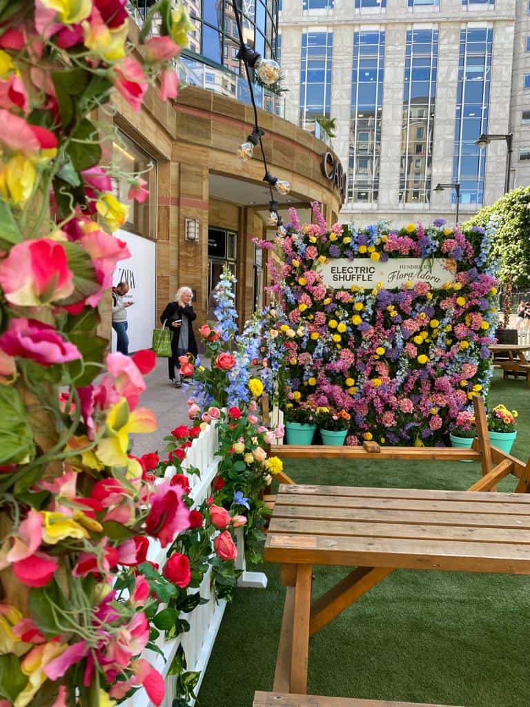 Artificial floral display for Red Engine Summer Terraces