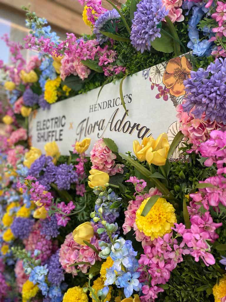 Multi-coloured flowers for Red Engine's Summer Terraces, in collaboration with a Hendrick's Gin limited edition, 'Flora Adora' promotion