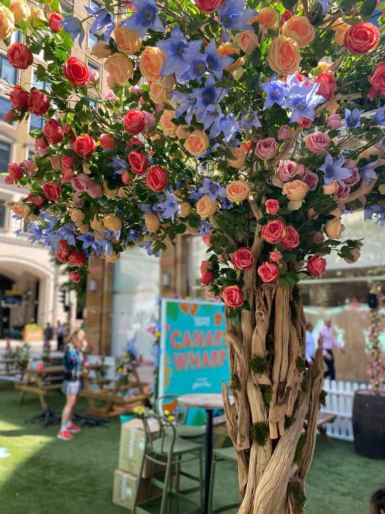 Mixed floral tree for Electric Shuffle Canary Wharf