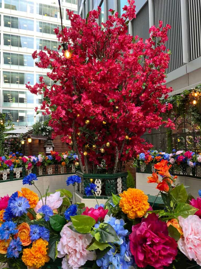 Deep pink Bougainvillea custom made tree for Flight Club Victoria