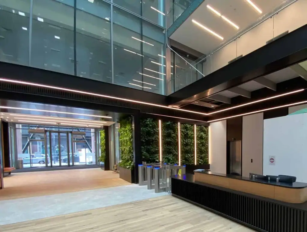 No 1 St Pauls entrance area with HYVERT living walls internally