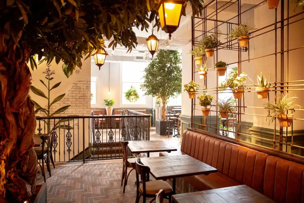 Plants in framework and custom trees at The Botanist