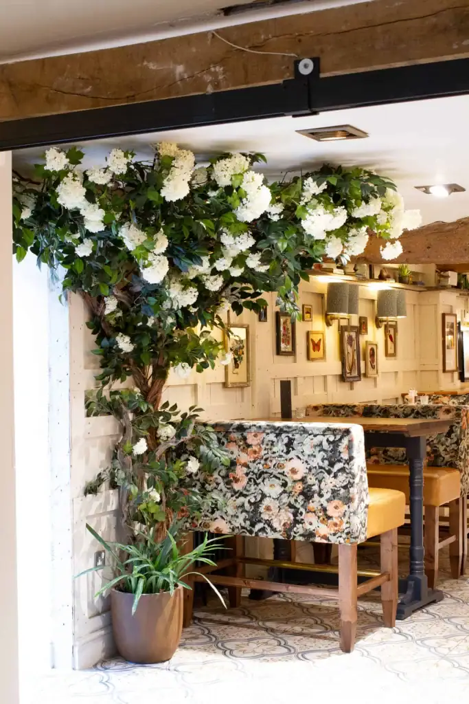 Custom Made white viburnum tree at The Bull Henley by I want Plants