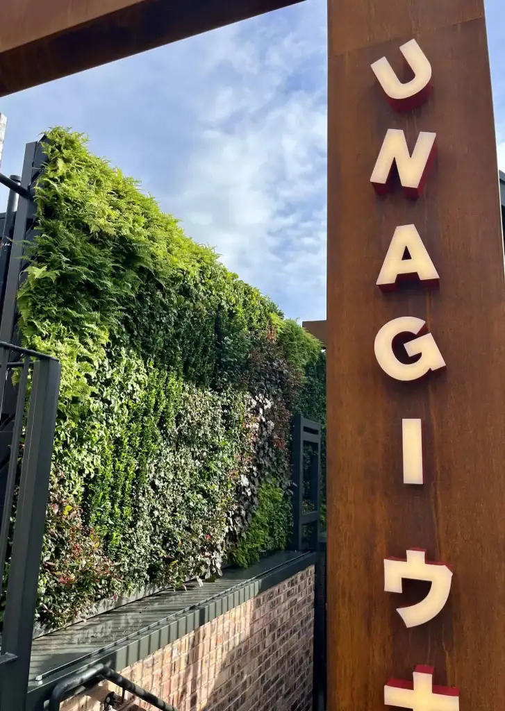 Unagi altrincham with HYVERT living wall in the background