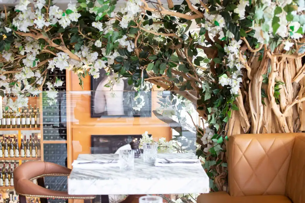 Custom-made Bougainvillea trees at Cibo, Wilmslow, Cheshire