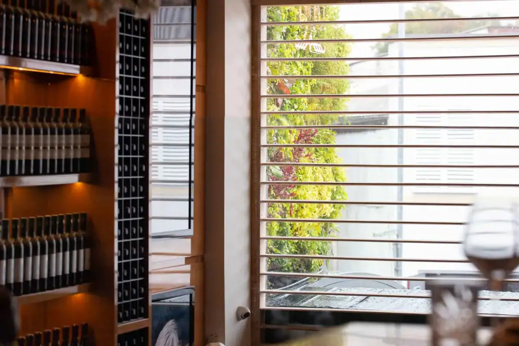 Shot of exterior planting at Cibo Wilmslow from inside