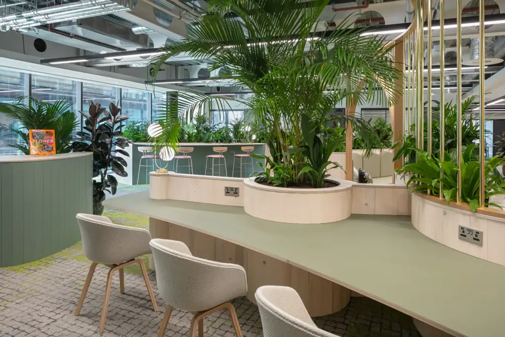 X+Y manchester live plants planted into desks with built in troughs