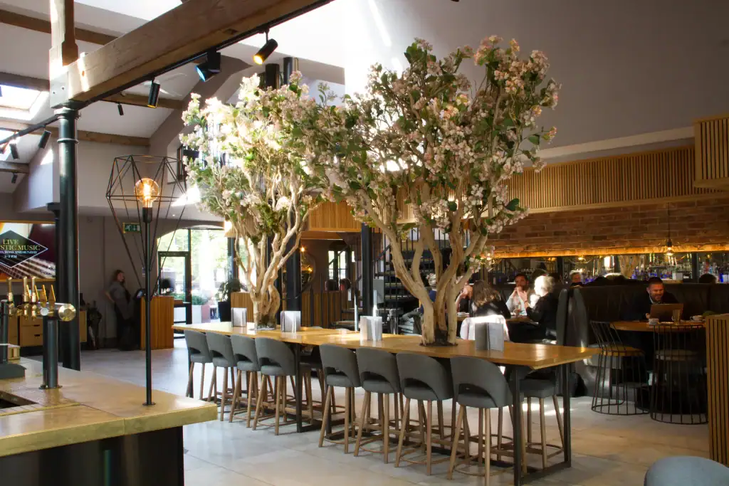 custom made trees built into table by I want plants