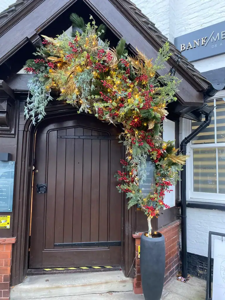 custom made festive tree by I want plants with berries, and green and gold foliage by i want plants