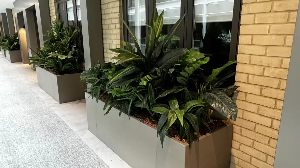 live plants in trough at Horlicks Quarter for Berkeley group
