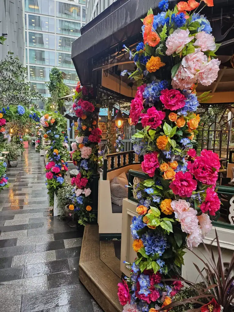 replica flower displays for flight club by i want plants