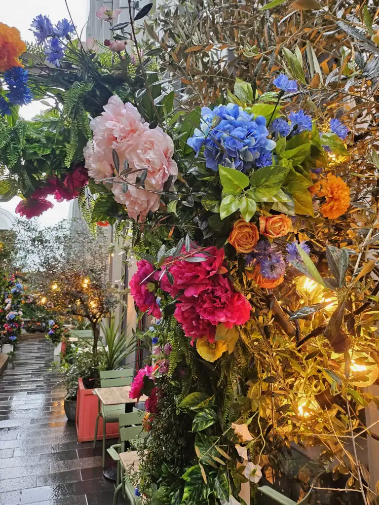 Flight Club custom installation replica flowers for summer terrace