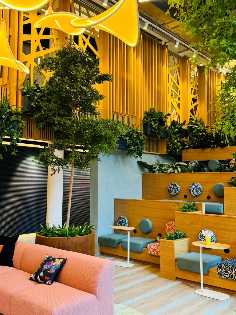 Custom Installation live and artificial plants at West Village