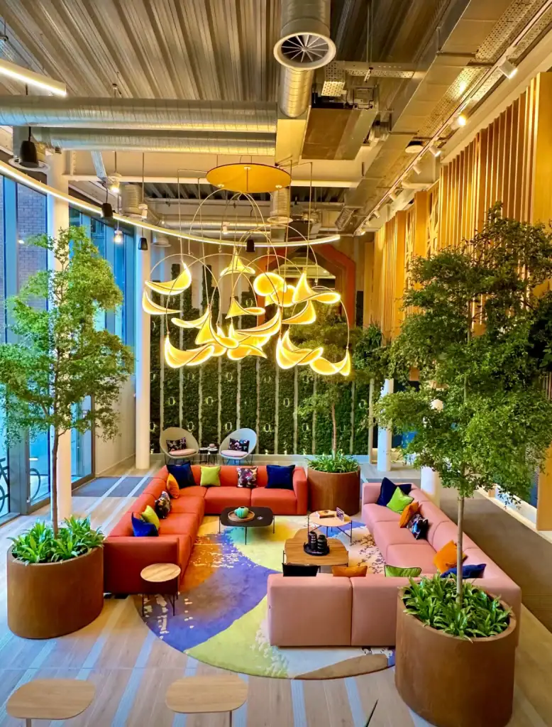 Bruntwood Sci Tech West Village Custom installation interiors project by I Want Plants