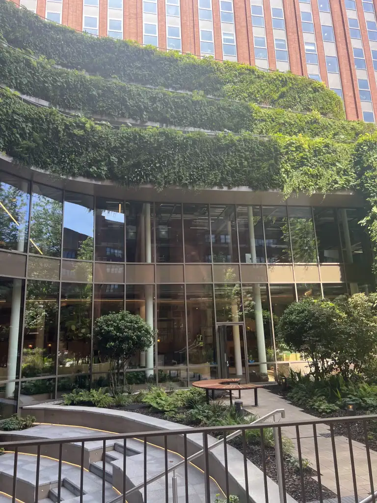 HYVERT living wall and landscaped entrance to West Village Leeds