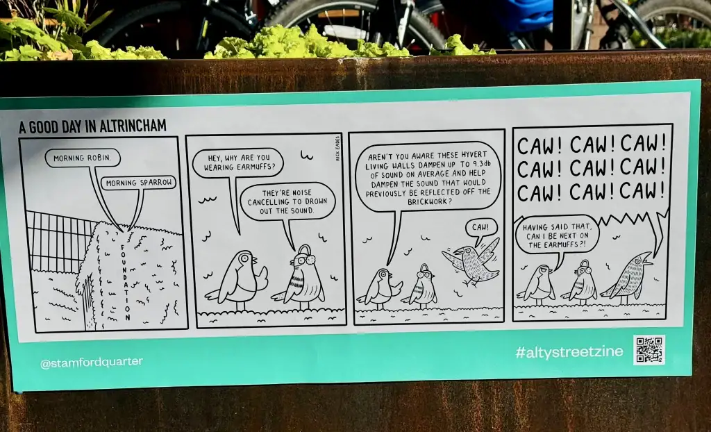 #altystreetzine comic strip featuring HYVERT living wall