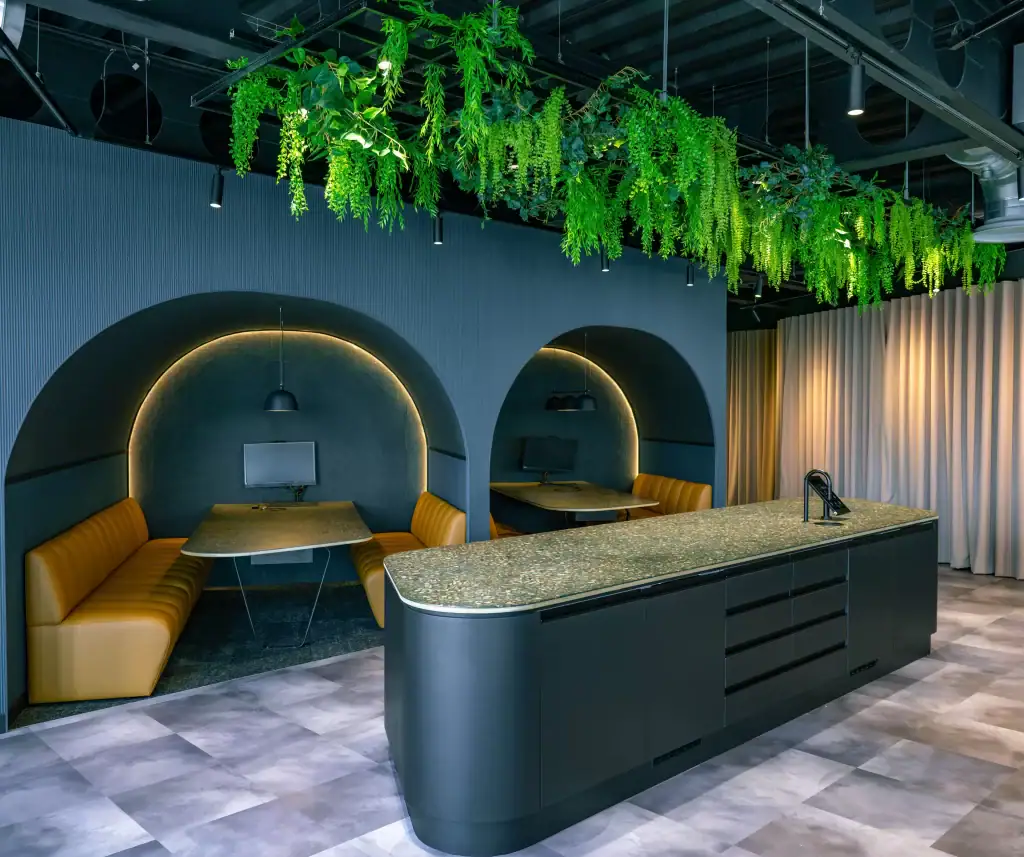 hanging plant display by i want plants for CBRE liverpool