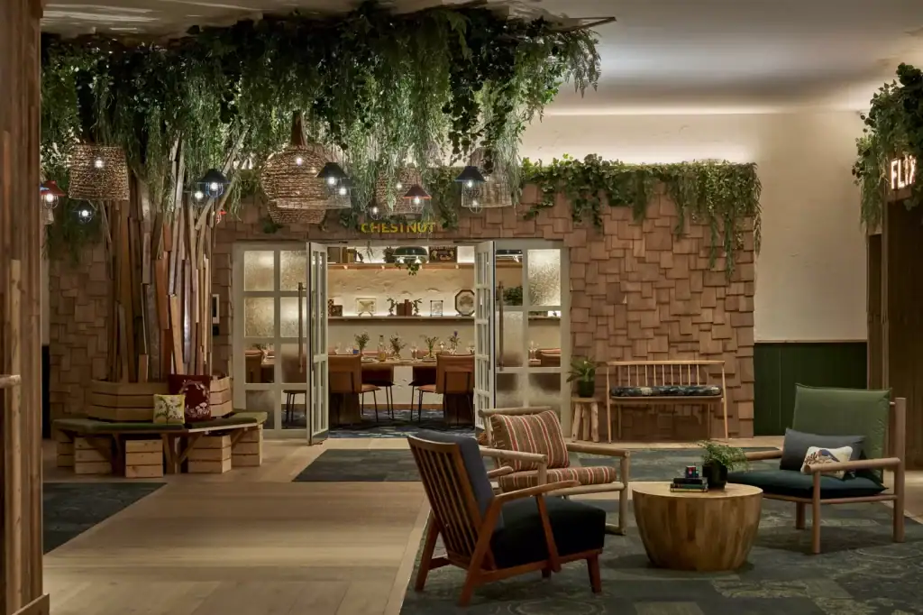 Biophilic design scheme at Treehouse Hotel Manchester