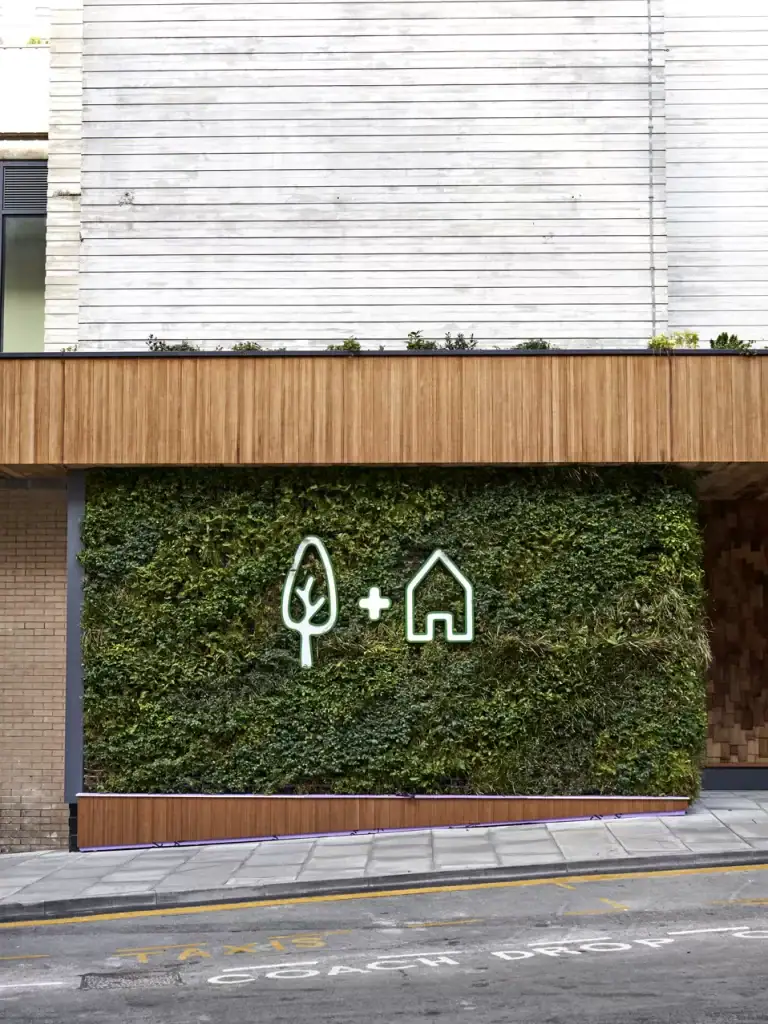 HYVERT living wall to exterior Treehouse Hotel Manchester