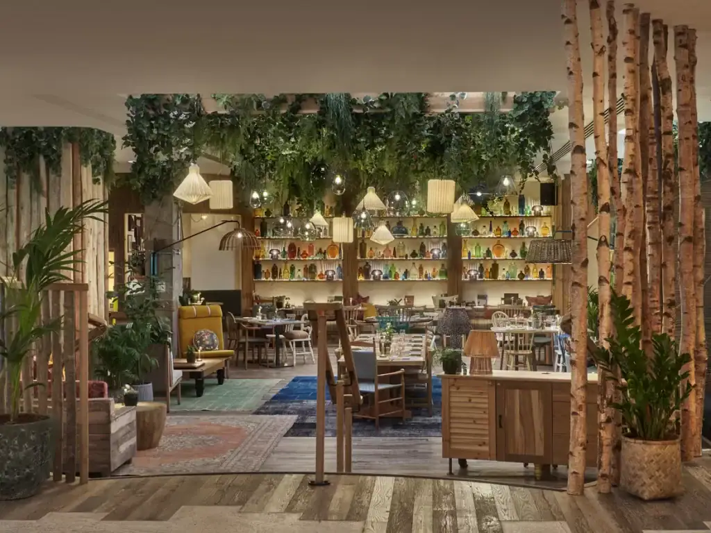 Pip restaurant hanging greenery by I Want Plants
