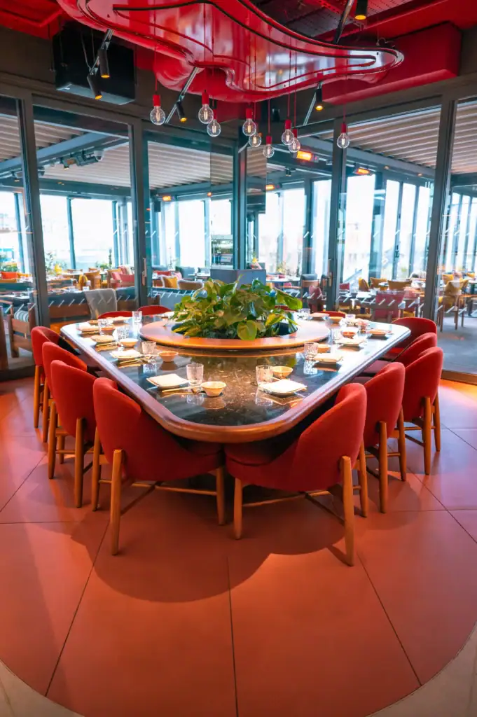 Live Plants inset into dining table at Chotto Matte Manchester