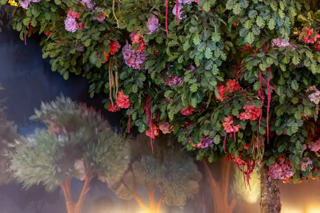 artificial woodland flowers and foliage dressing Clays Soho